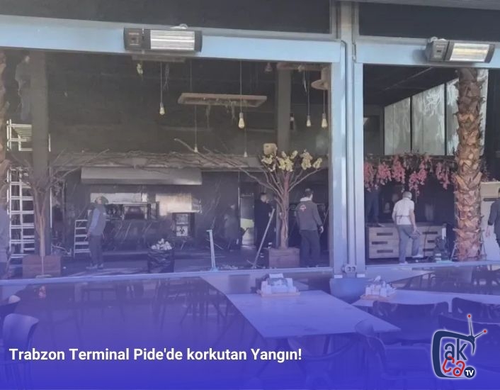 Trabzon Terminal Pide'de korkutan Yangın!