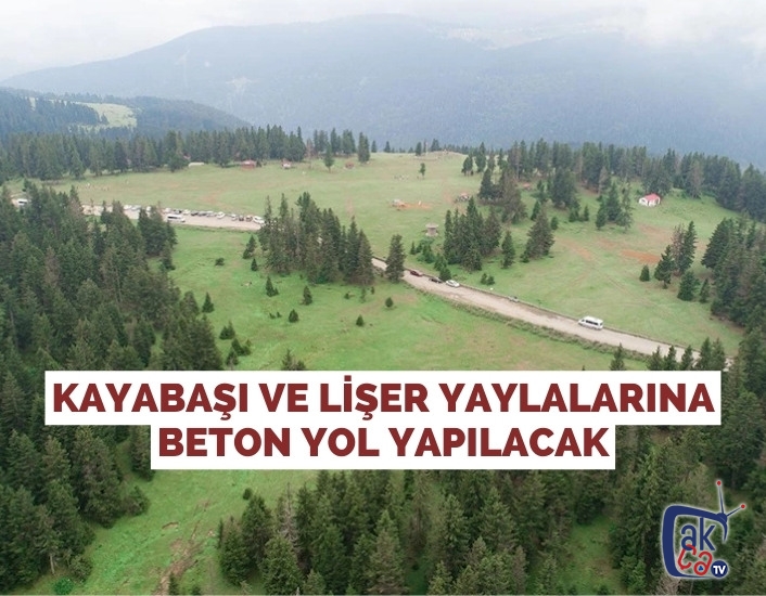 KAYABAŞI VE LİŞER YAYLALARINA BETON YOL YAPILACAK