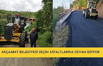 Akçaabat Belediyesi seçim asfaltlarına devam ediyor