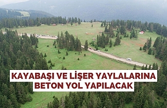 KAYABAŞI VE LİŞER YAYLALARINA BETON YOL YAPILACAK