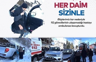 Hastayı Tiski Ambulansa yetiştirdi