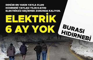 Hıdırnebi Yaylası'nda yılın 6 ayı elektrik...