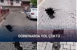 Dürbinarda yol çöktü