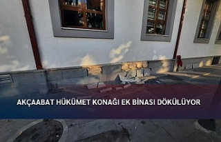 AKÇAABAT HÜKÜMET KONAĞI EK BİNASI DÖKÜLÜYOR